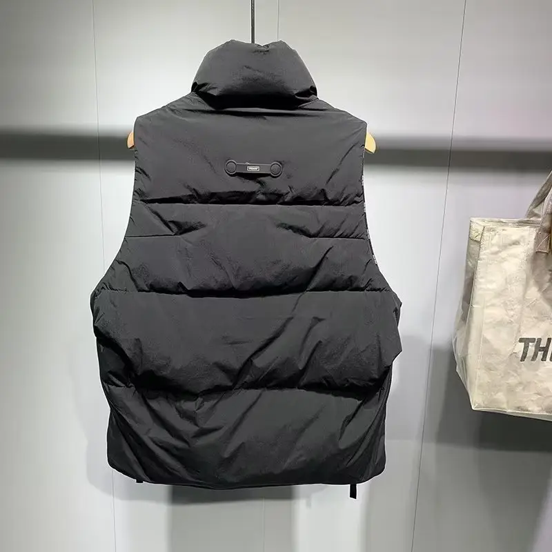 Men's Sleeveless Padded Winter Vest Beige 2022 — feature 6