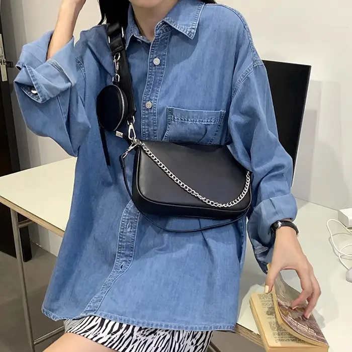 2025 Black Chain Shoulder Bag Hobo Armpit Design — feature 7