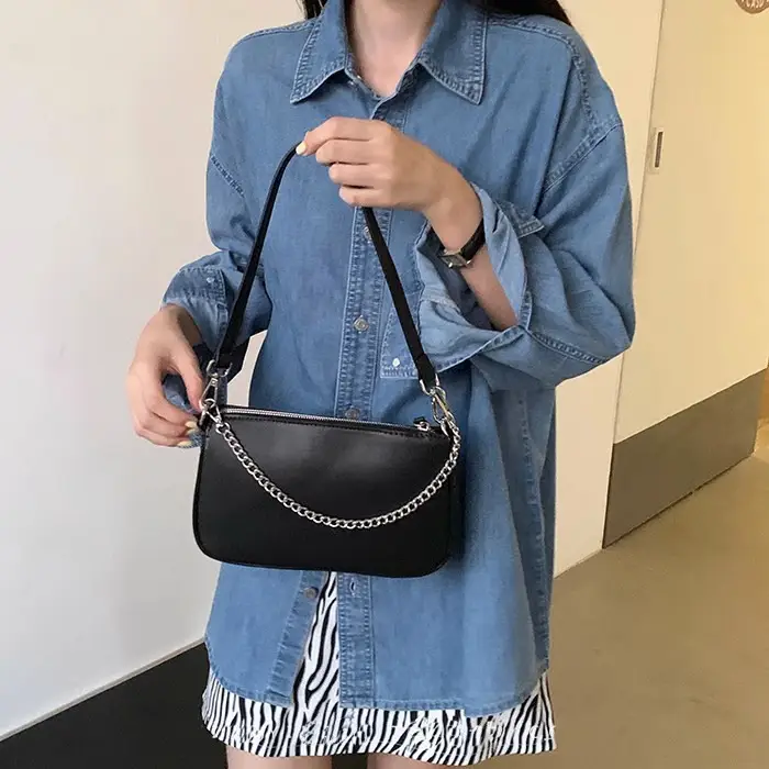 2025 Black Chain Shoulder Bag Hobo Armpit Design — feature 8