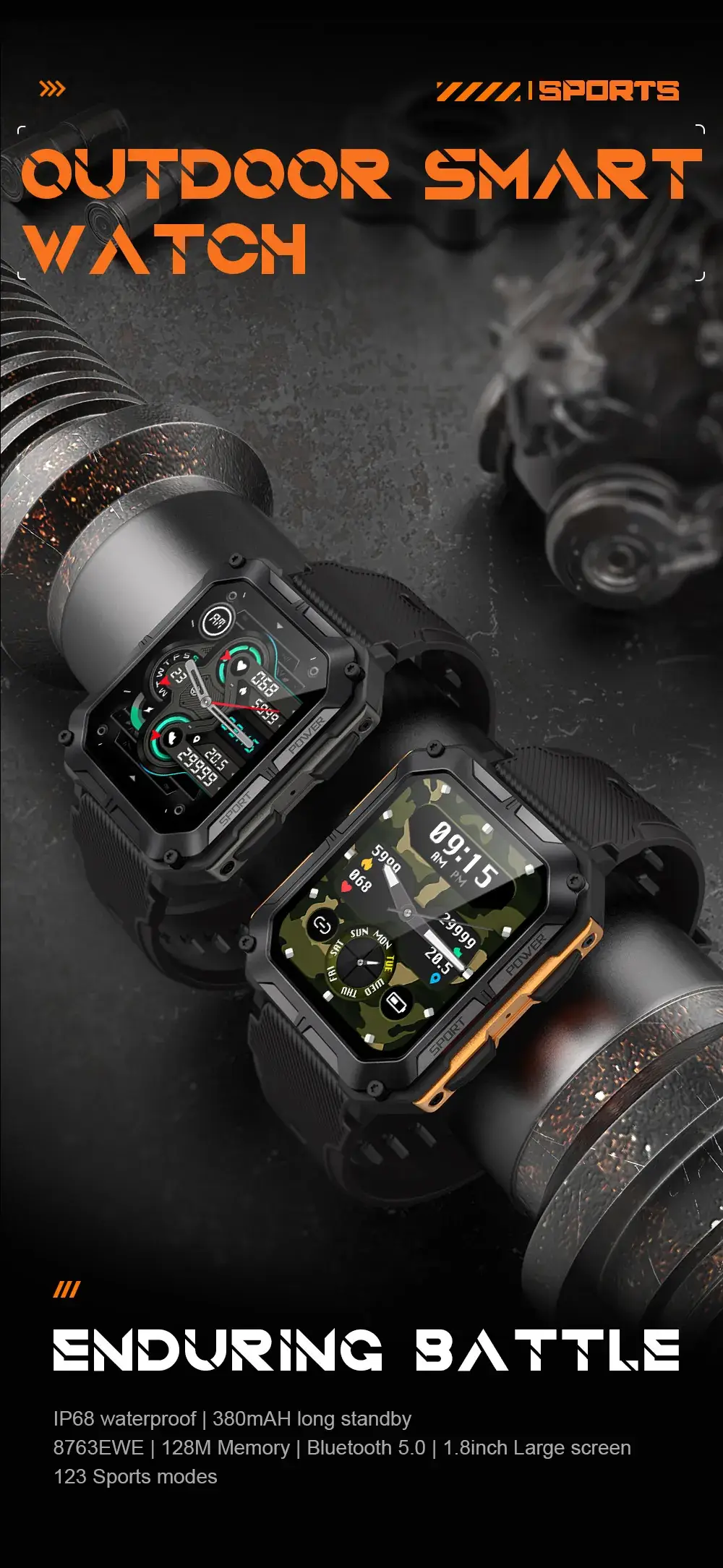 3D Bluetooth Smart Watch with IP68 Protection — feature 3