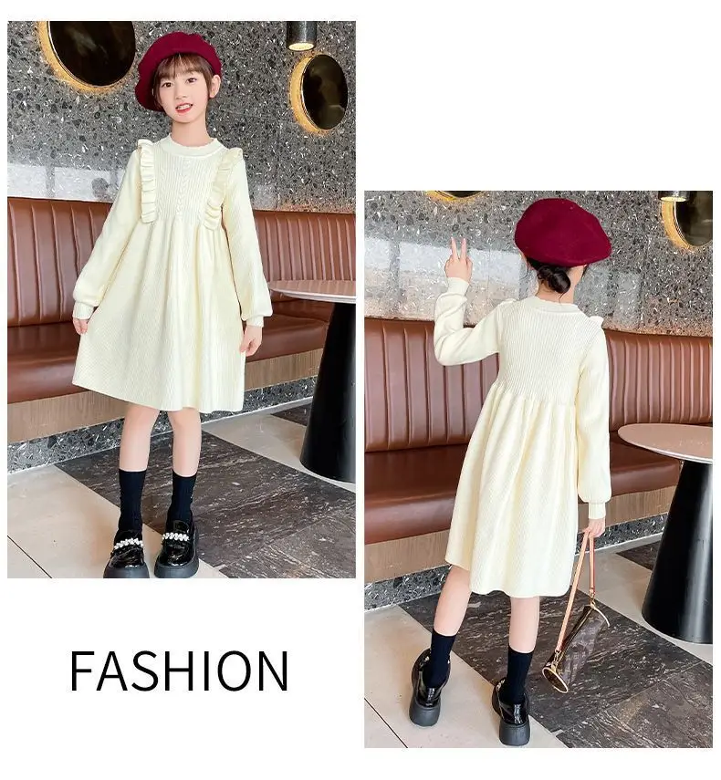 Girls' Knitted Sweater Dress Medium Large Winter New Year — feature 10