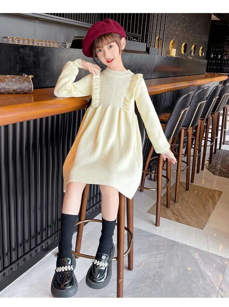 Girls' Knitted Sweater Dress Medium Large Winter New Year — feature 11