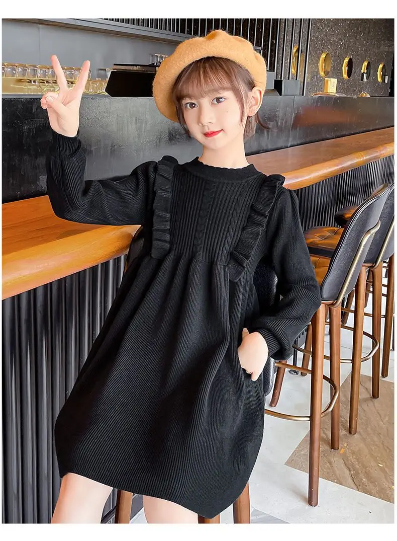 Girls' Knitted Sweater Dress Medium Large Winter New Year — feature 17