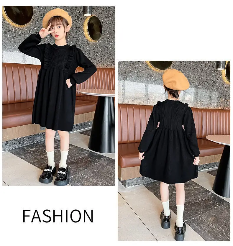 Girls' Knitted Sweater Dress Medium Large Winter New Year — feature 18