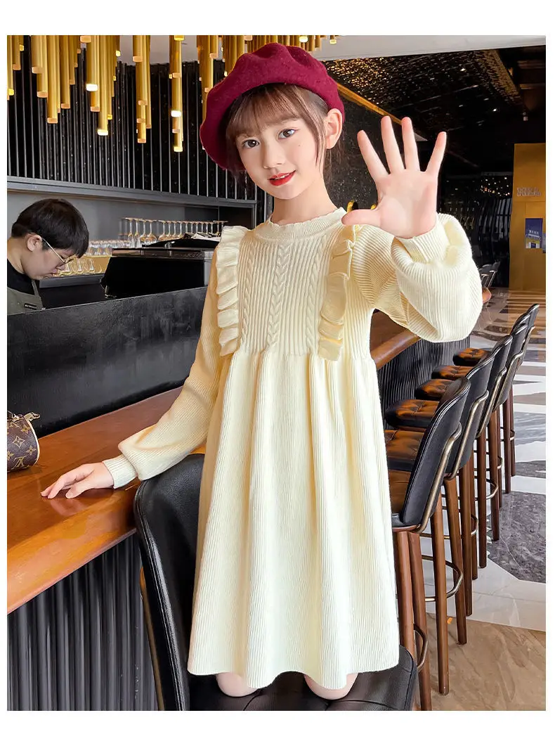Girls' Knitted Sweater Dress Medium Large Winter New Year — feature 8