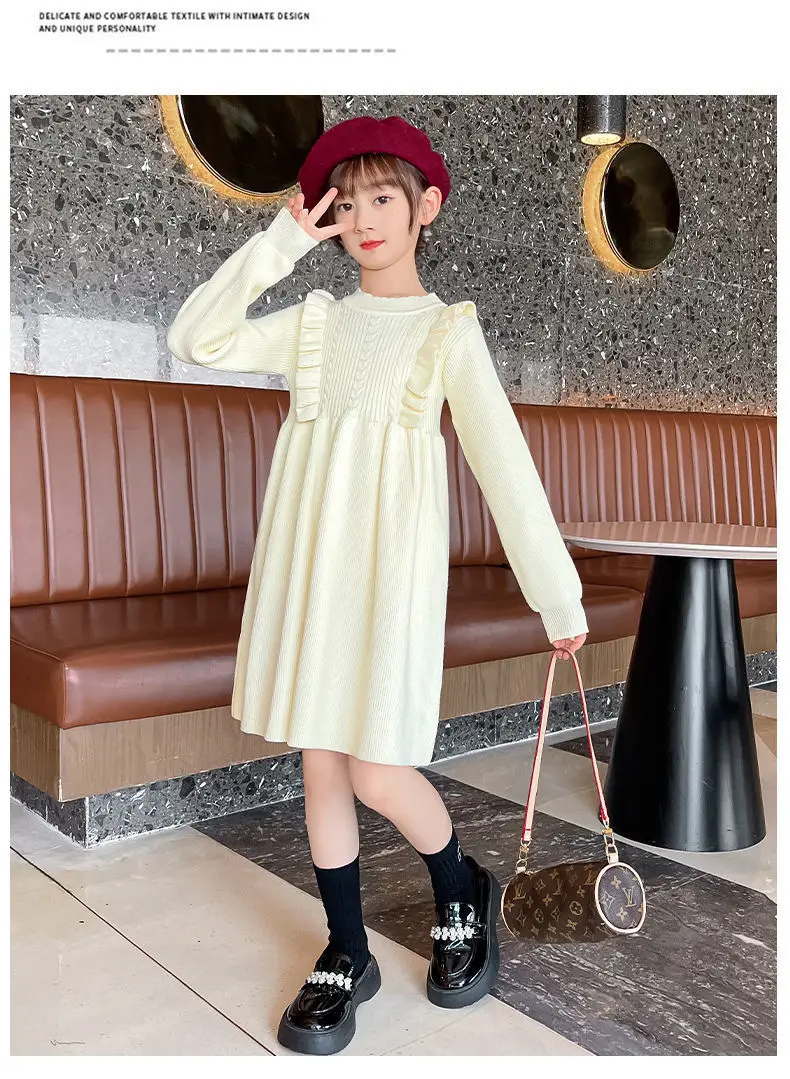 Girls' Knitted Sweater Dress Medium Large Winter New Year — feature 9
