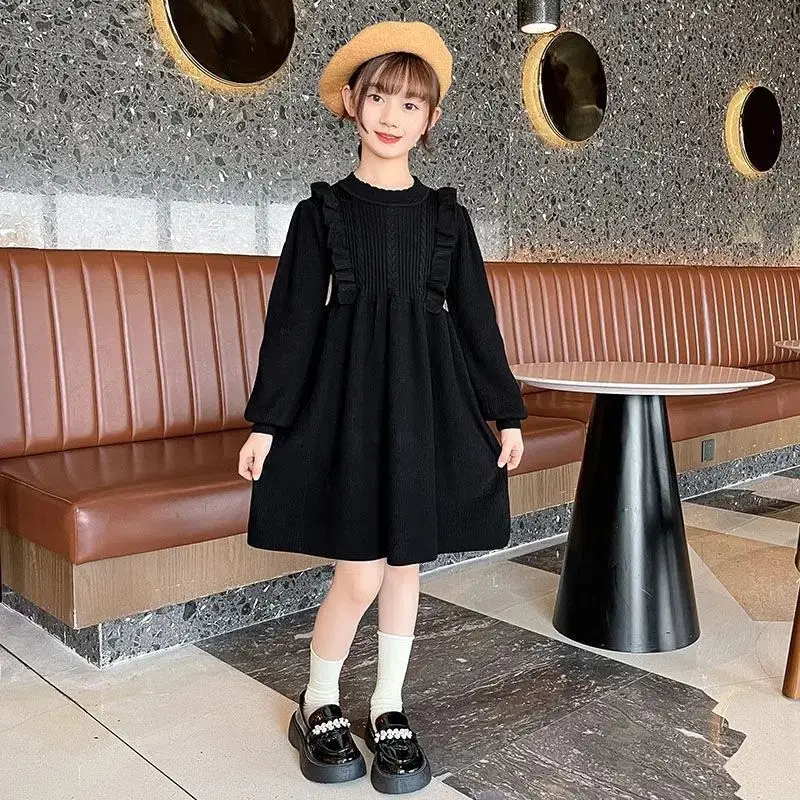 Girls' Knitted Sweater Dress Medium Large Winter New Year - Image 2