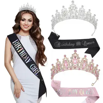 New European & American Birthday Headband with Crystal Letters — feature 2