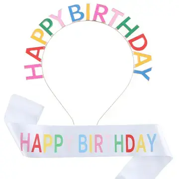 New European & American Birthday Headband with Crystal Letters — feature 24