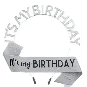 New European & American Birthday Headband with Crystal Letters — feature 26