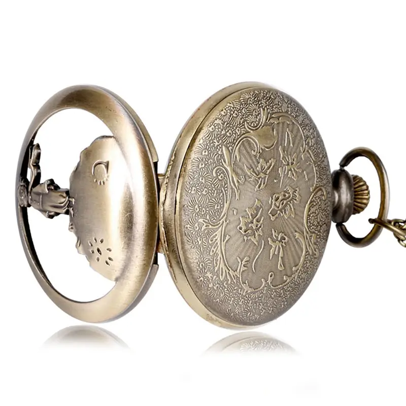 Vintage Bronze Pocket Watch with Little Prince Design — feature 8