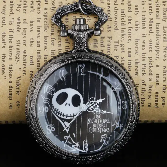 Jack Skull Pocket Watch with Devil Quartz Design - Image 2