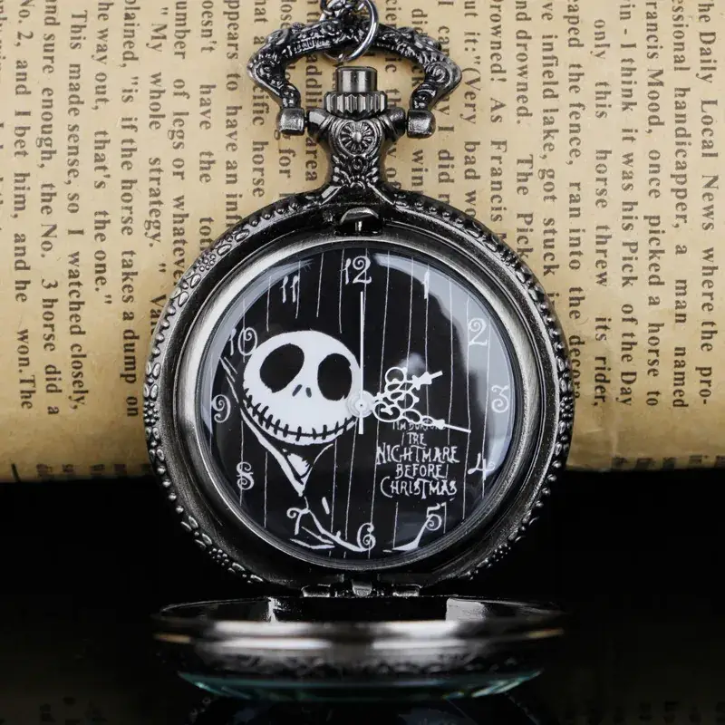 Jack Skull Pocket Watch with Devil Quartz Design - Image 3