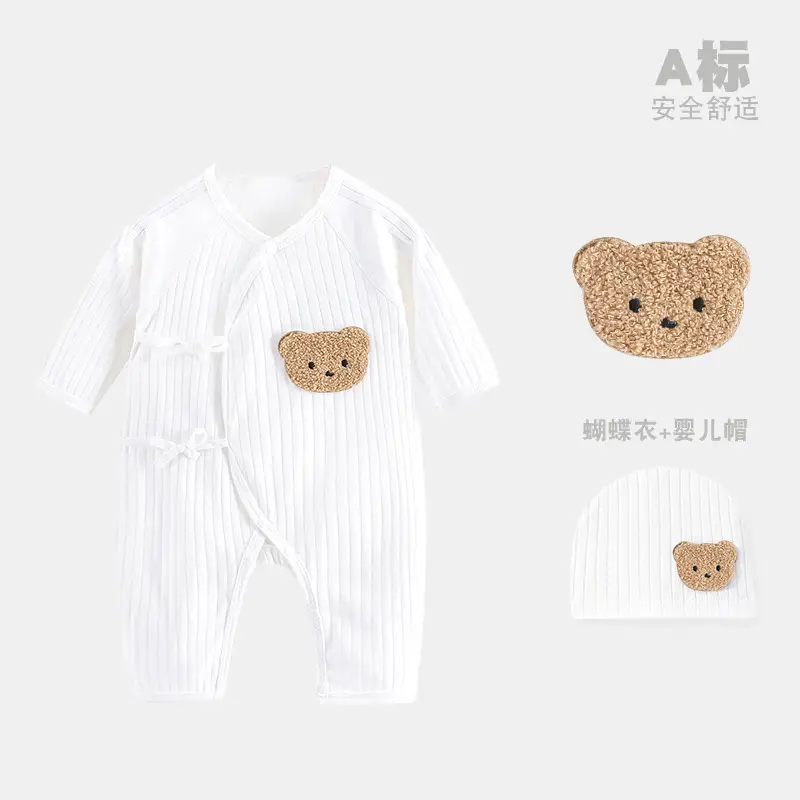 Newborn Cotton Butterfly Jumpsuit Set with Hat - Image 20