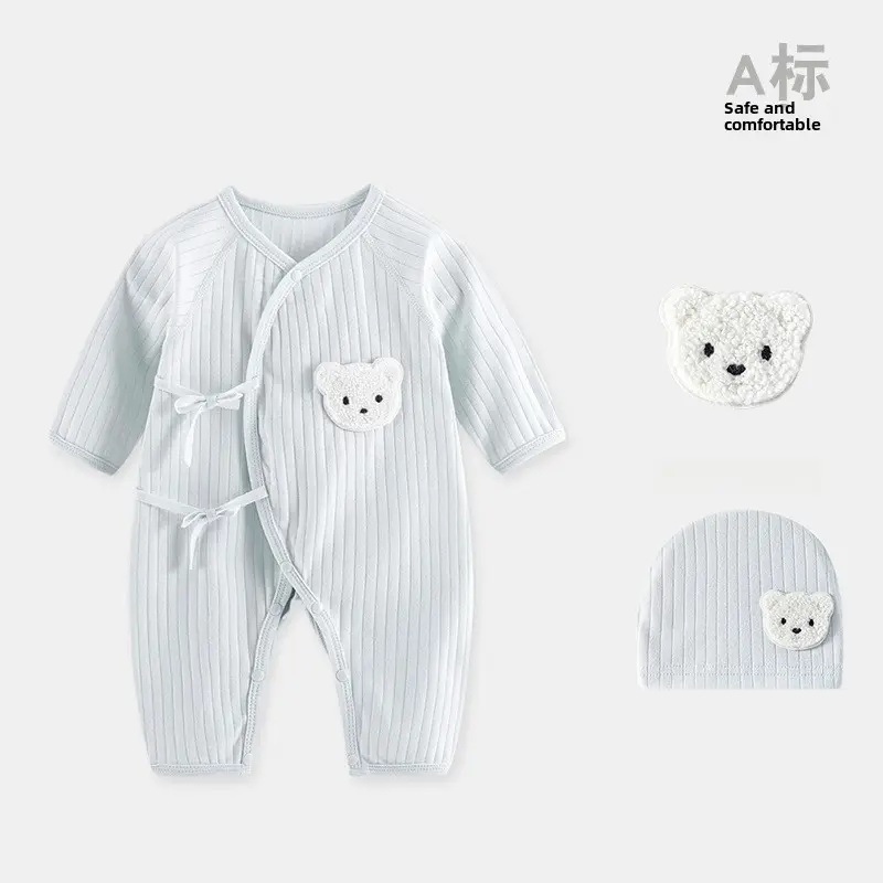 Newborn Cotton Butterfly Jumpsuit Set with Hat - Image 13
