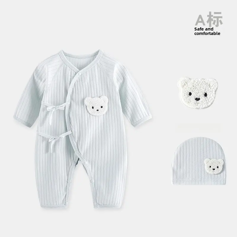 Newborn Cotton Butterfly Jumpsuit Set with Hat - Image 15