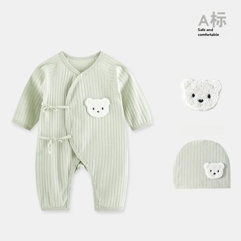 Newborn Cotton Butterfly Jumpsuit Set with Hat - Image 18