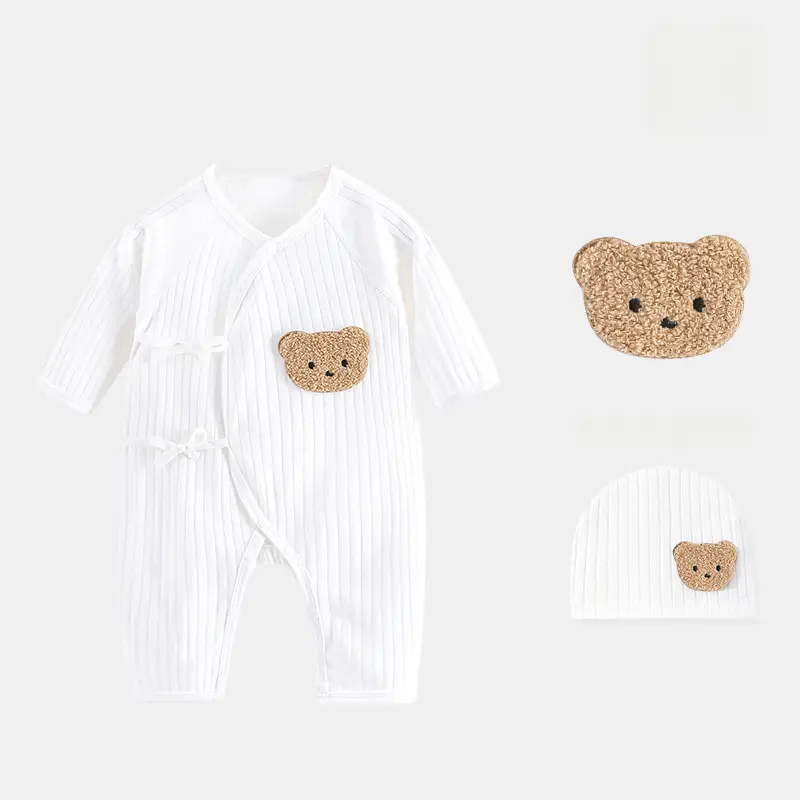 Newborn Cotton Butterfly Jumpsuit Set with Hat - Image 5
