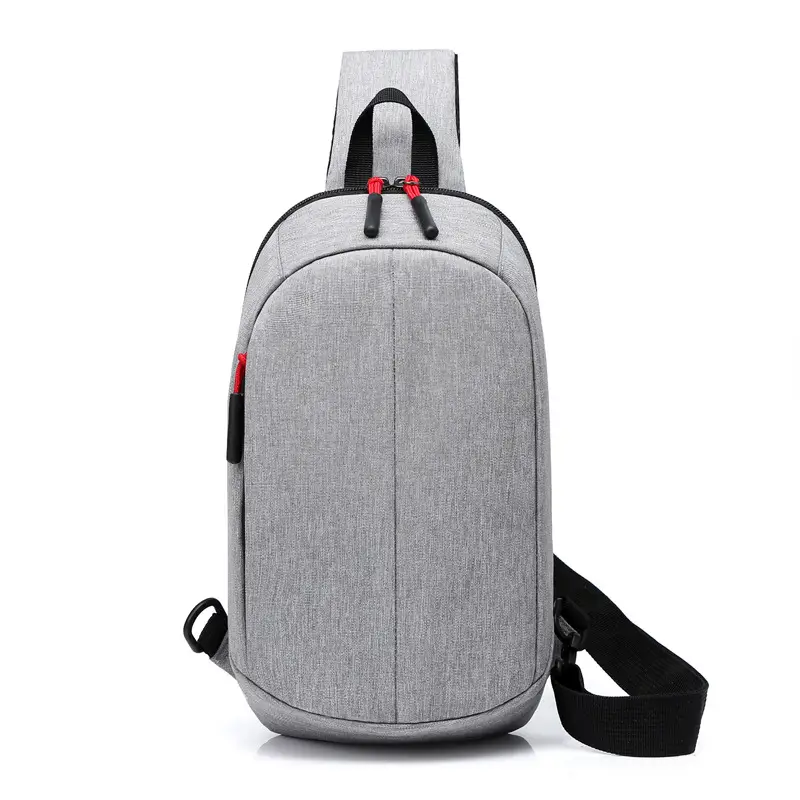 New Men's Grey Printed Chest Bag Large Capacity - Image 9