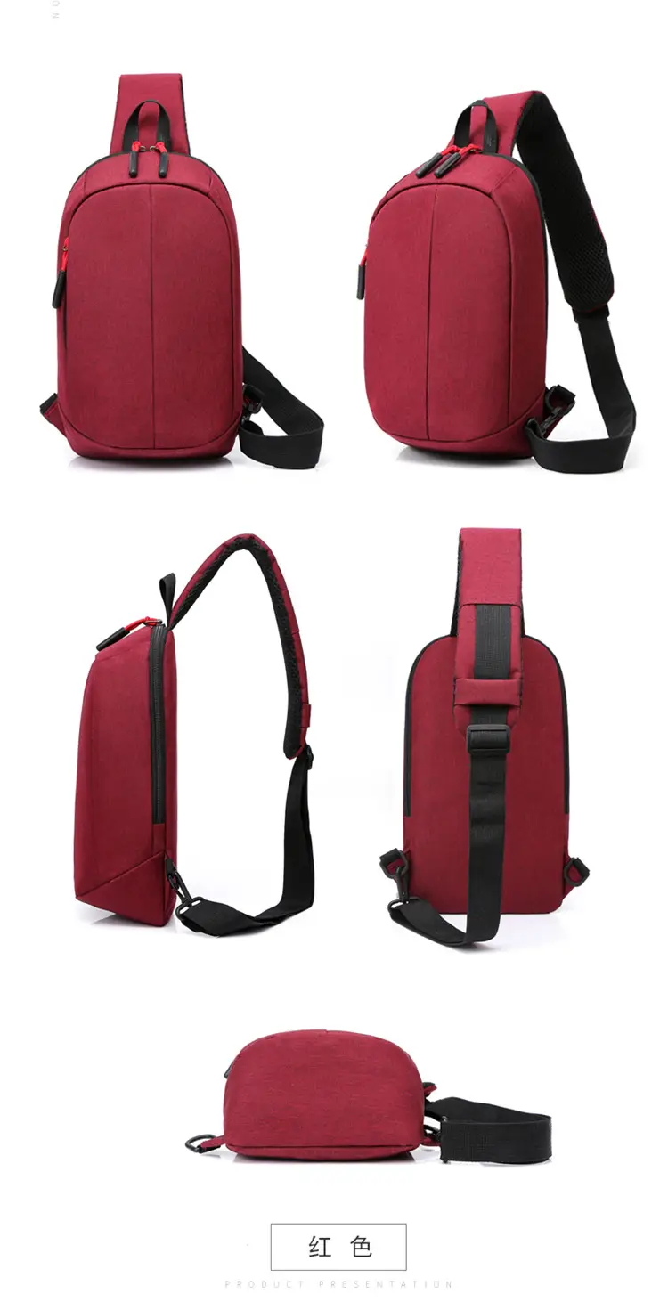 New Men's Grey Printed Chest Bag Large Capacity — feature 13
