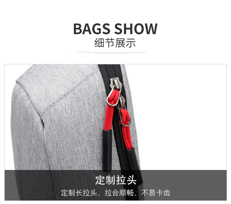 New Men's Grey Printed Chest Bag Large Capacity — feature 16