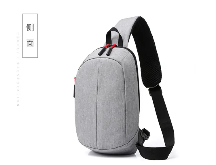 New Men's Grey Printed Chest Bag Large Capacity — feature 8