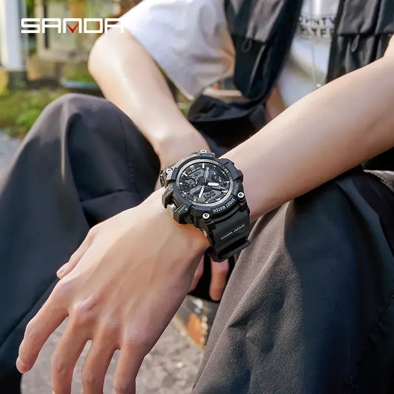 Sanda Waterproof Shockproof Men's Watch with Digital Display - Image 38