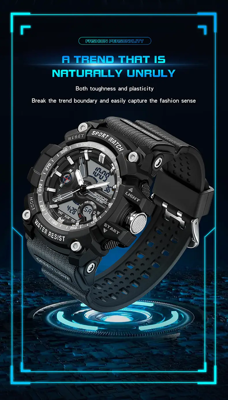 Sanda Waterproof Shockproof Men's Watch with Digital Display — feature 25