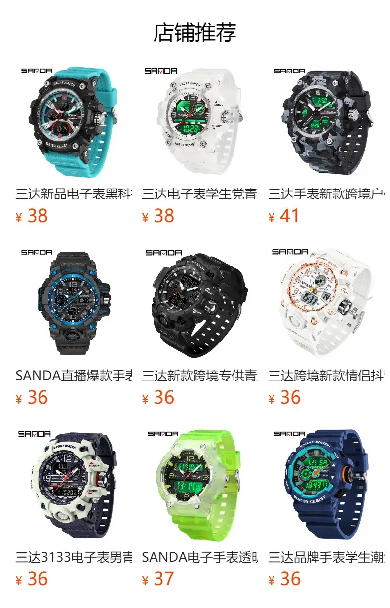 Sanda Waterproof Shockproof Men's Watch with Digital Display — feature 3