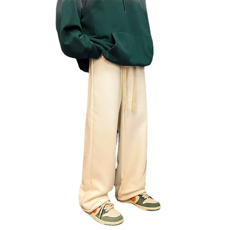 Men Winter Beige Wool Sweatpants Thick 2025 - Image 8