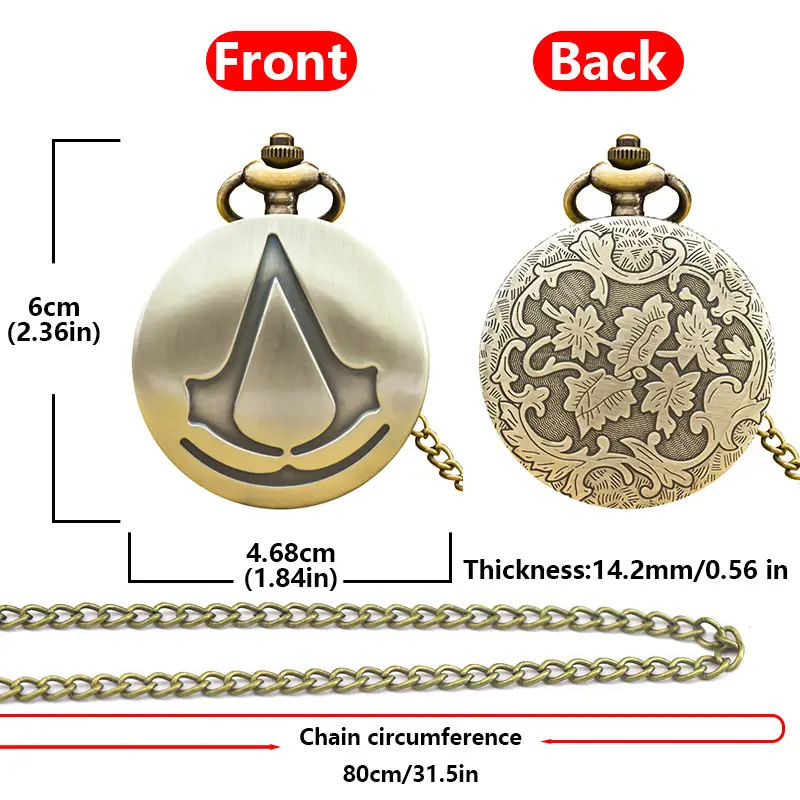 Vintage Quartz Pocket Watch for Boys Girls Antique Gift — feature 11