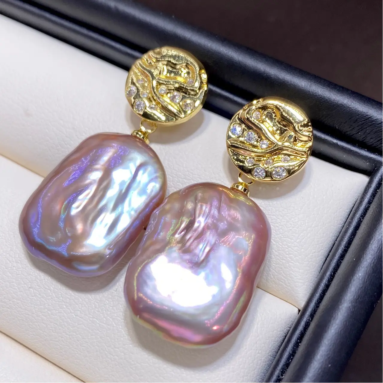 Pink & Purple Pearl Earrings Foreign Trade Special Shape — feature 4