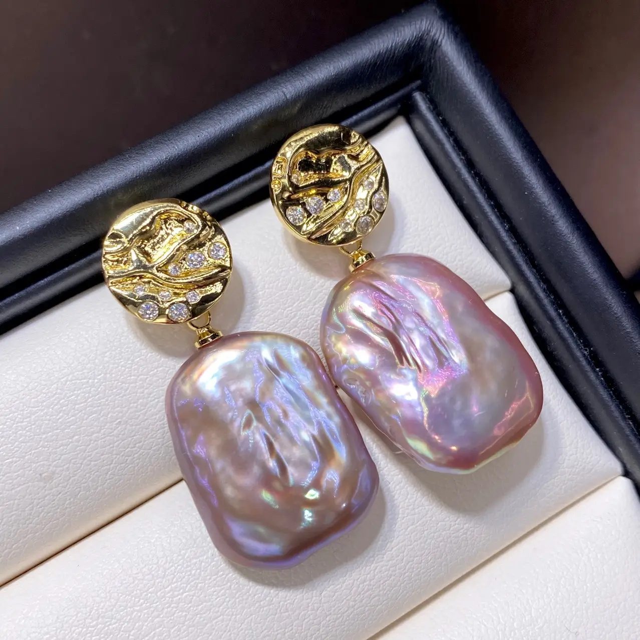 Pink & Purple Pearl Earrings Foreign Trade Special Shape — feature 9