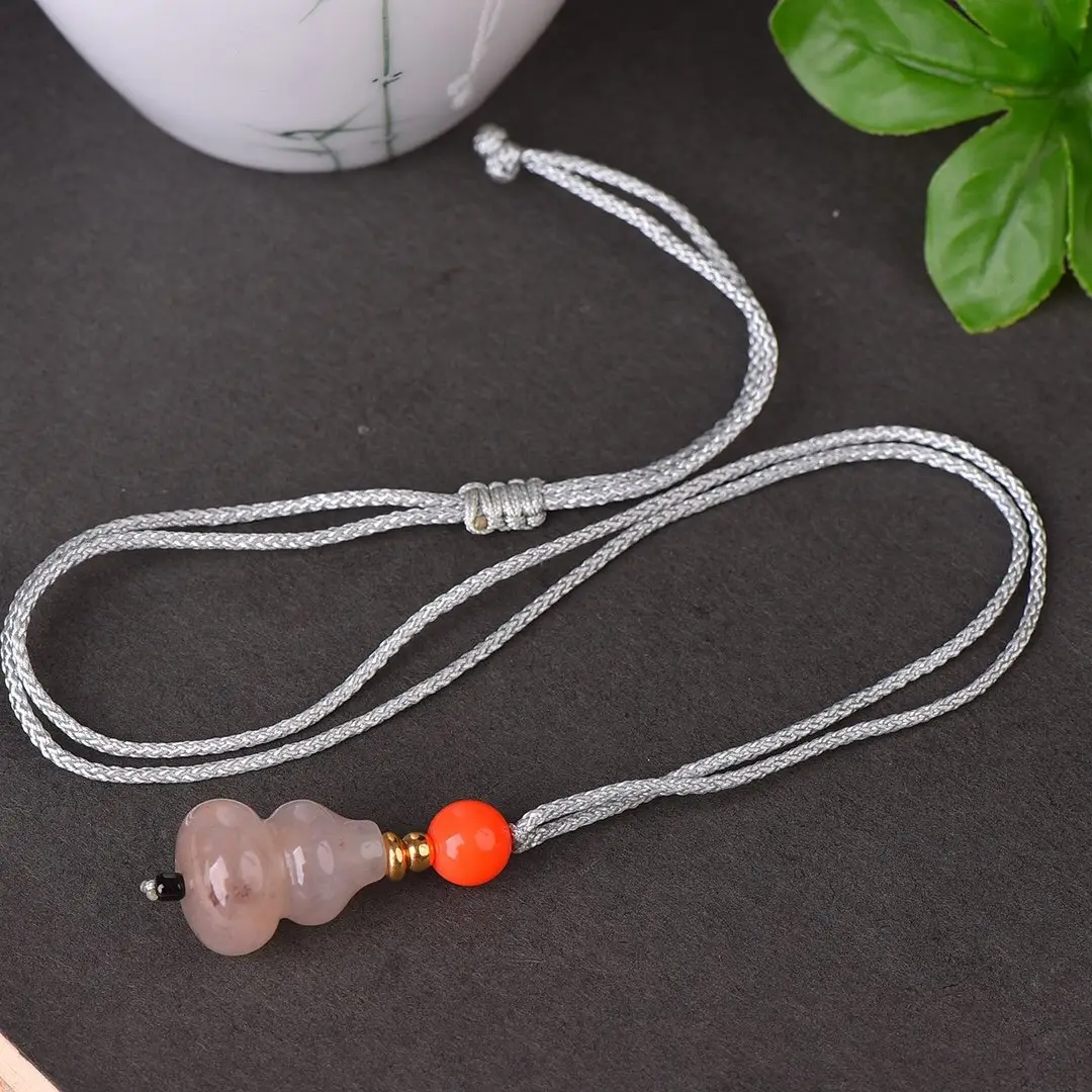 Natural Gold Silk Jade Gourd Pendant Xinjiang Color - Image 3