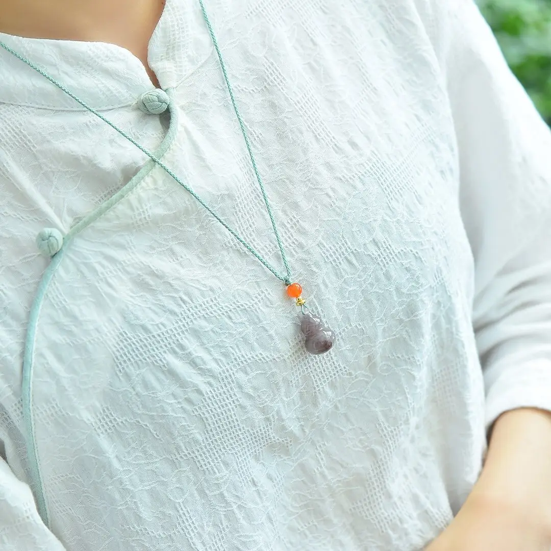 Natural Gold Silk Jade Gourd Pendant Xinjiang Color — feature 11
