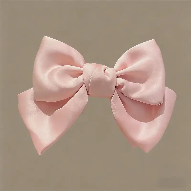 Black Satin Bow Hairpin with Red Shark Clip — feature 7
