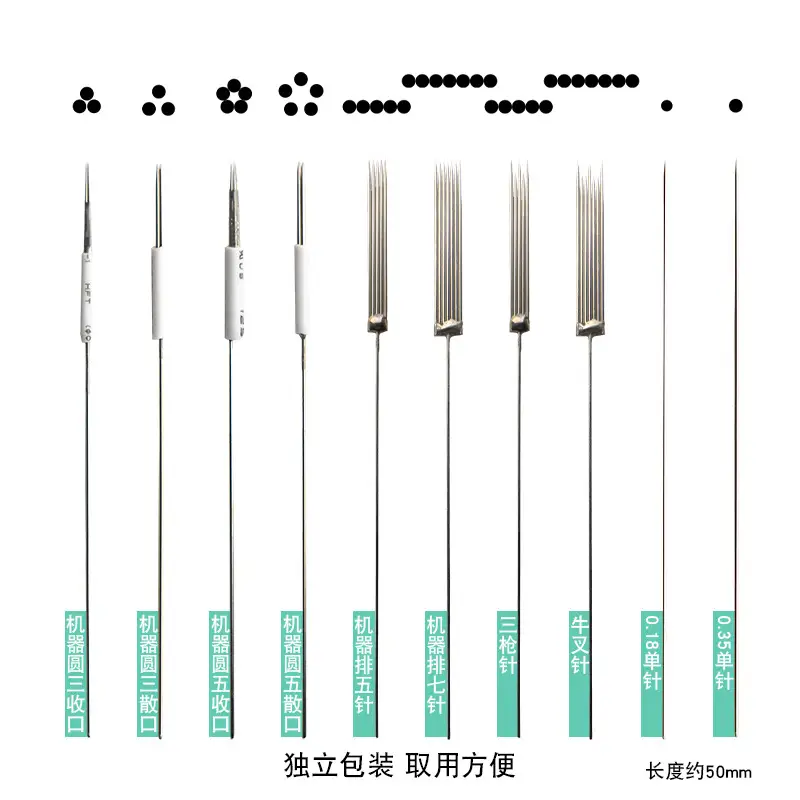 Half Threading Tattoo Needle Cap Large Round 3 Needle