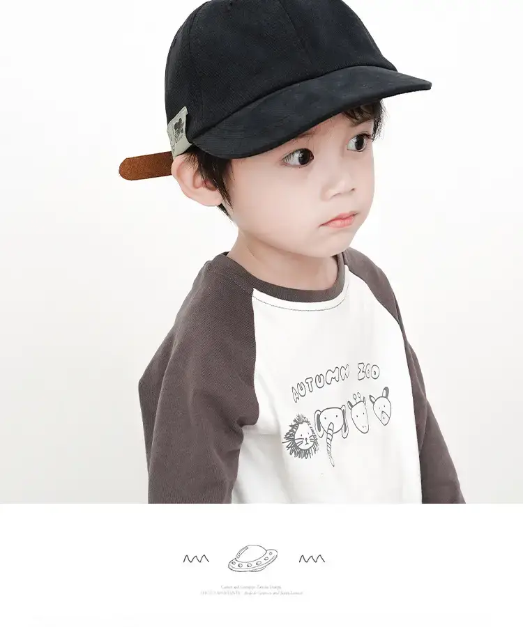 Kids Baseball Caps Blue Green Orange Cotton Cap — feature 10
