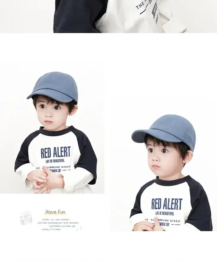Kids Baseball Caps Blue Green Orange Cotton Cap — feature 8
