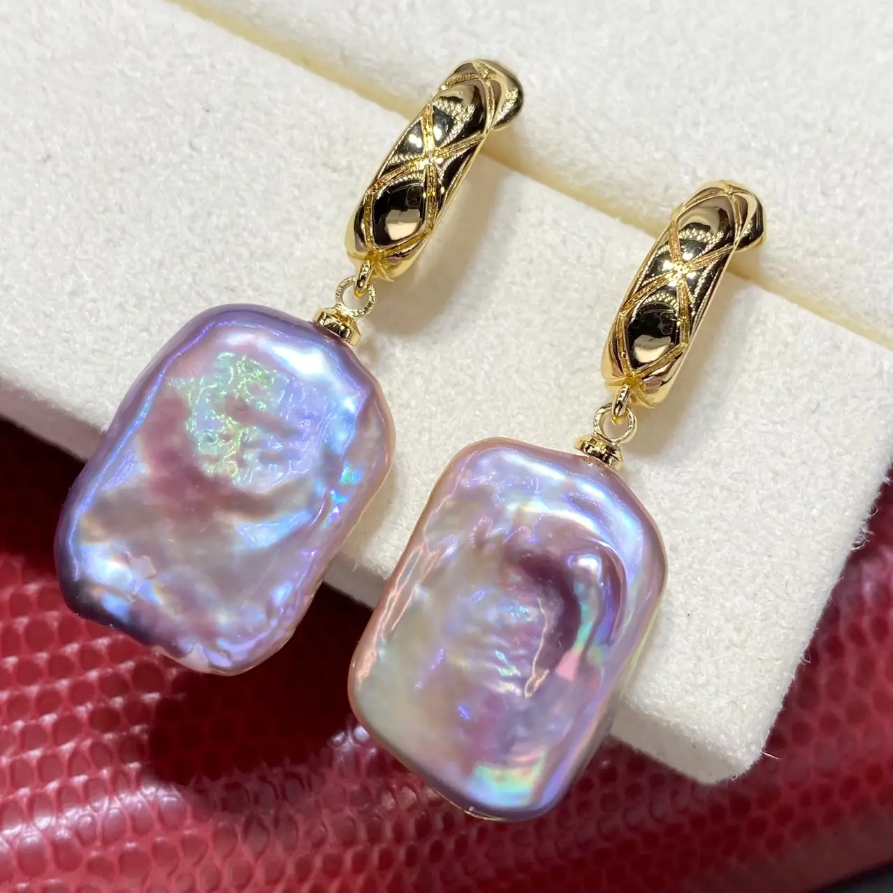 New Cross-Border Purple Pearl Earrings - Image 2