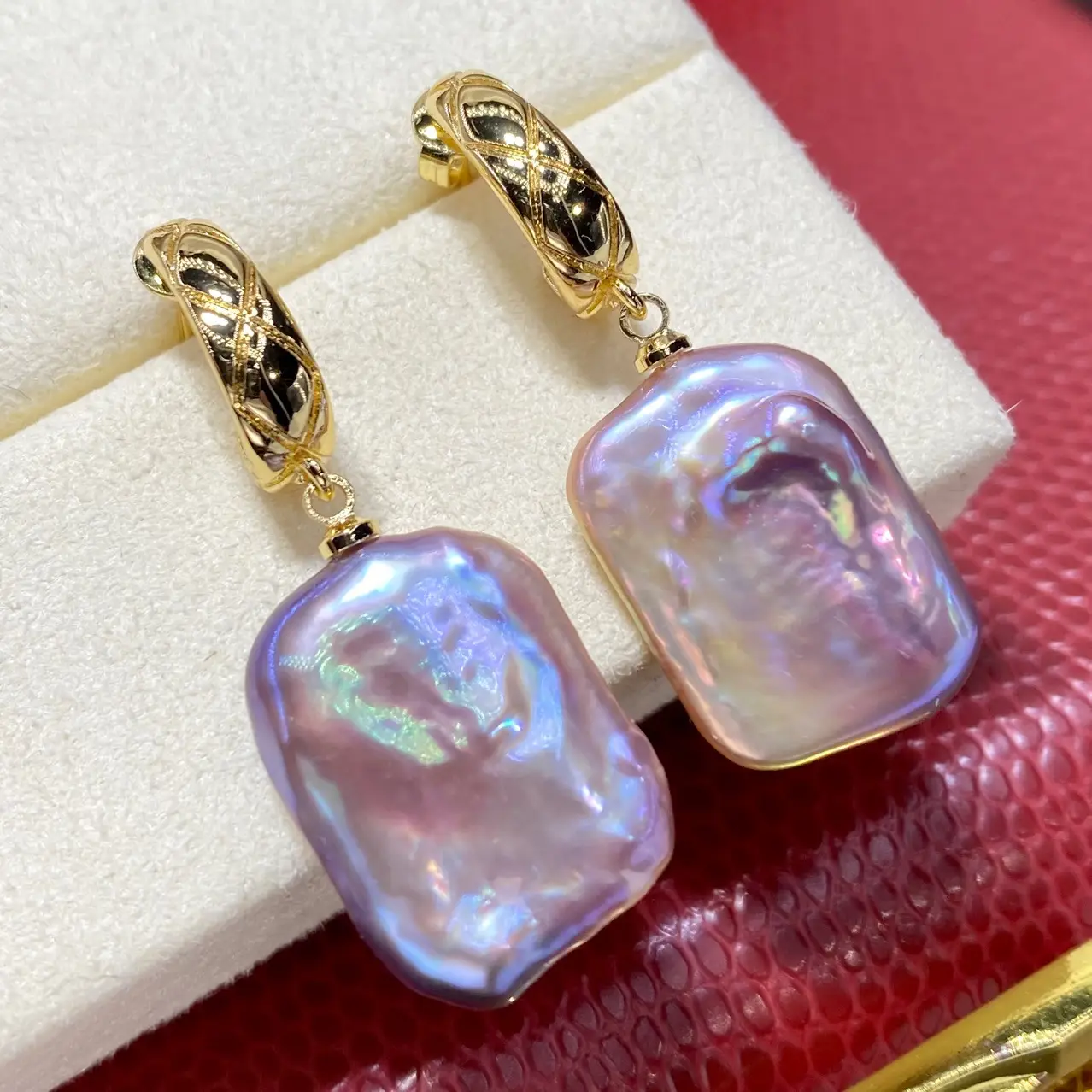 New Cross-Border Purple Pearl Earrings - Image 3