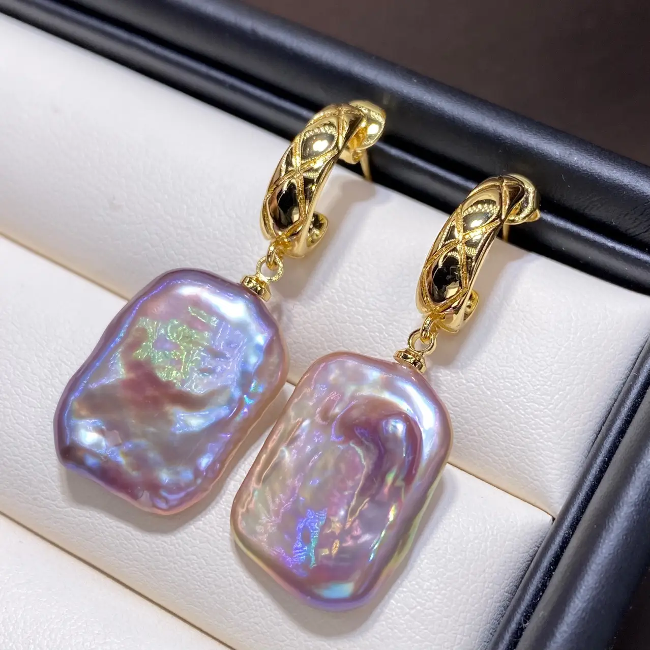 New Cross-Border Purple Pearl Earrings - Image 4