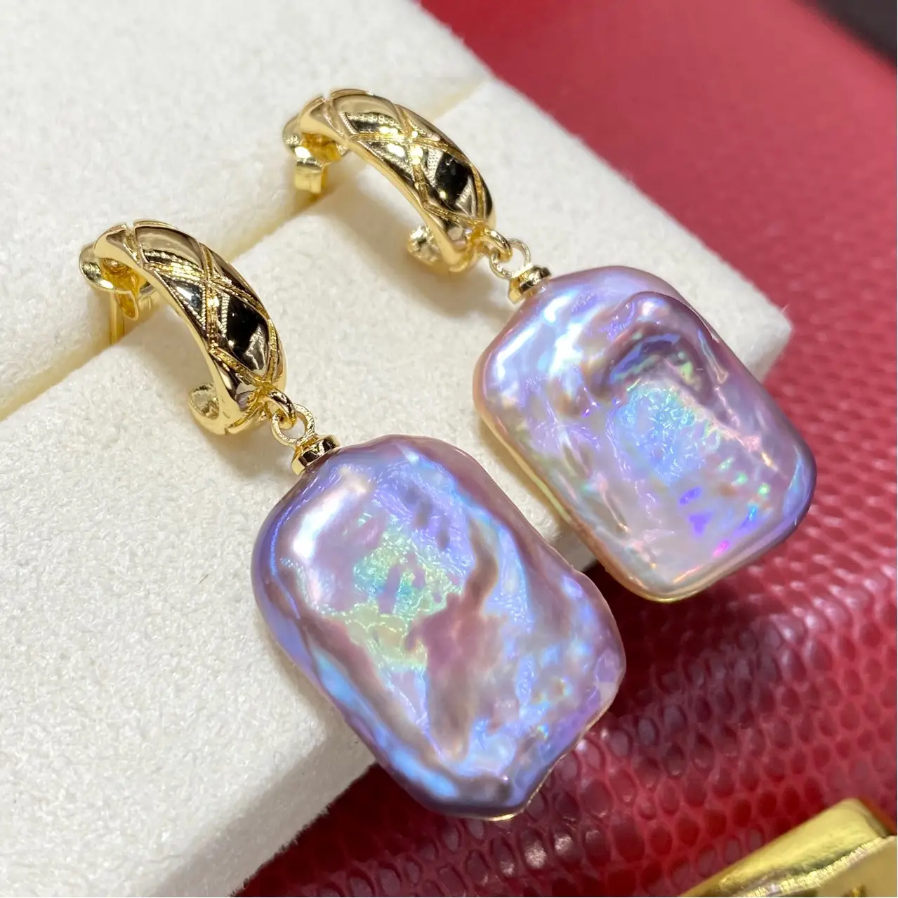 New Cross-Border Purple Pearl Earrings — feature 4