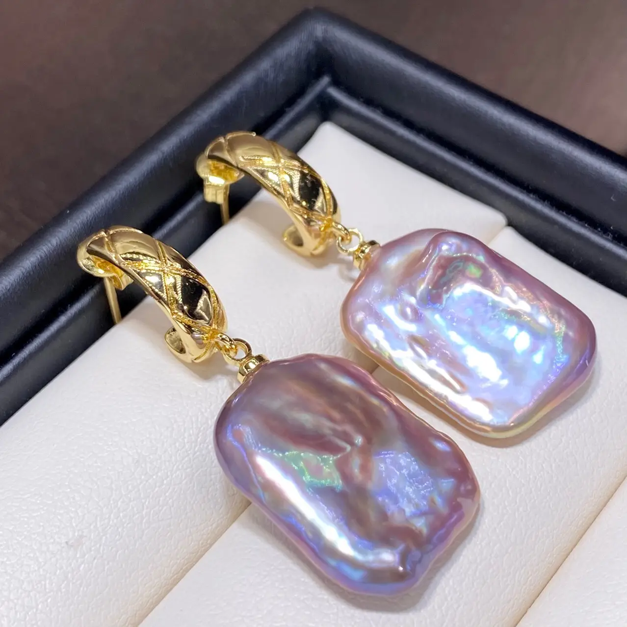 New Cross-Border Purple Pearl Earrings — feature 8