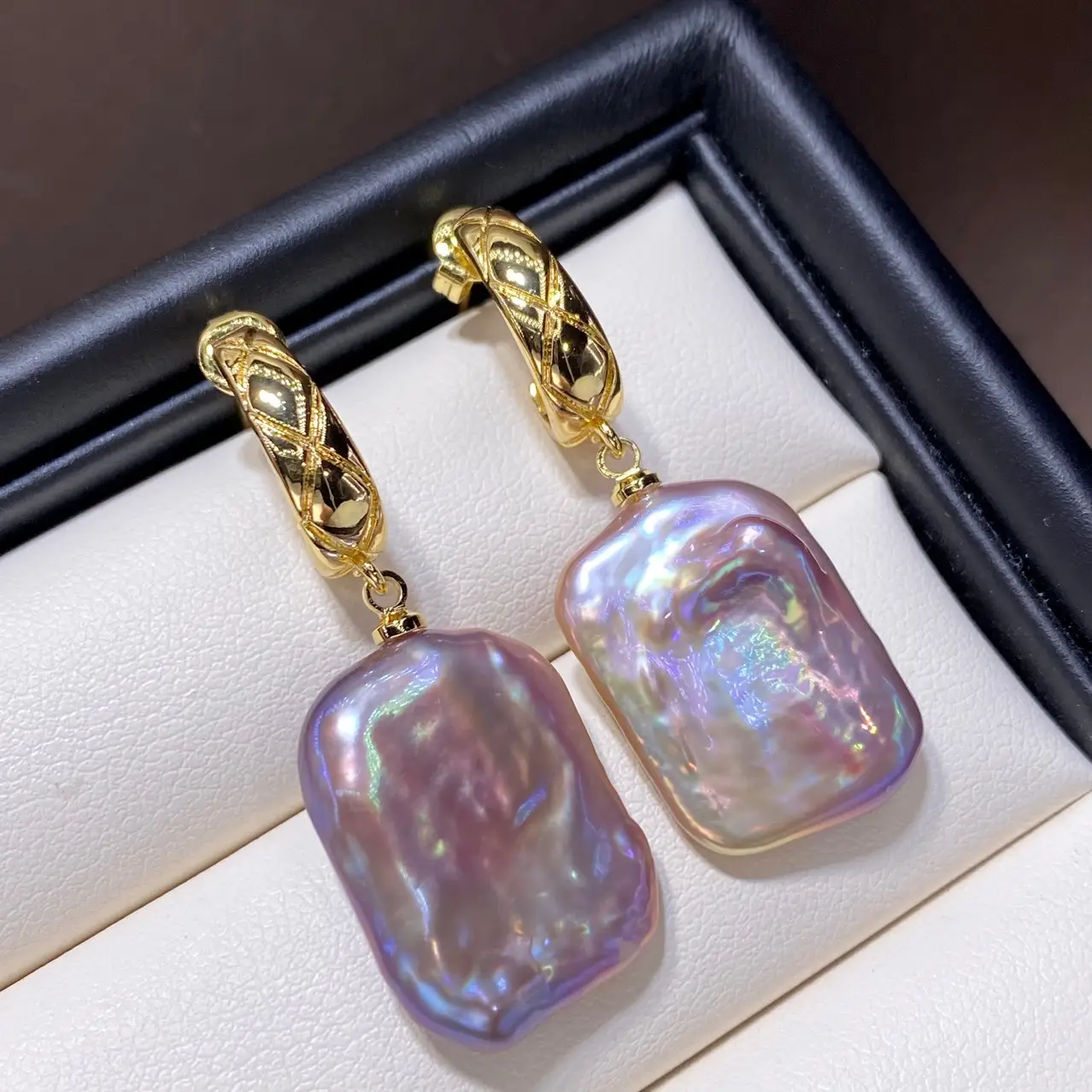 New Cross-Border Purple Pearl Earrings — feature 9