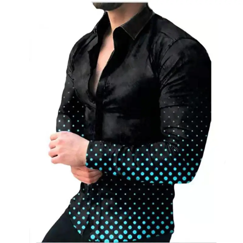 2025 Men's Printed Long Sleeve Shirt Large European Style — feature 4