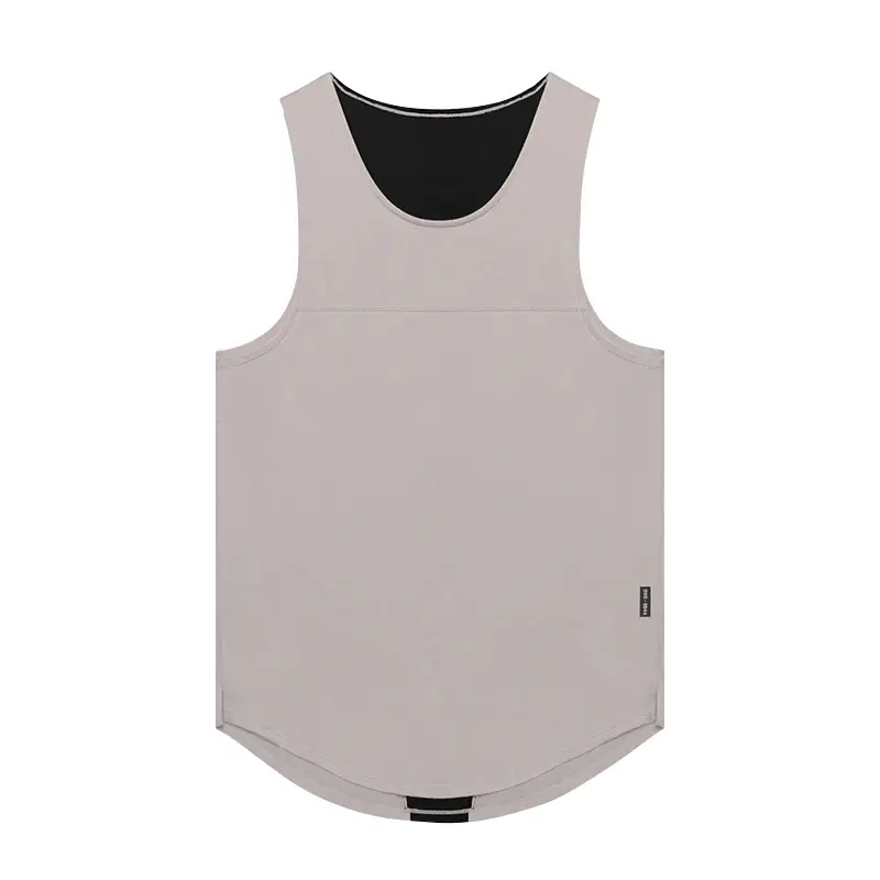 Men's Black Sleeveless Fitness Vest High Elastic Mesh
