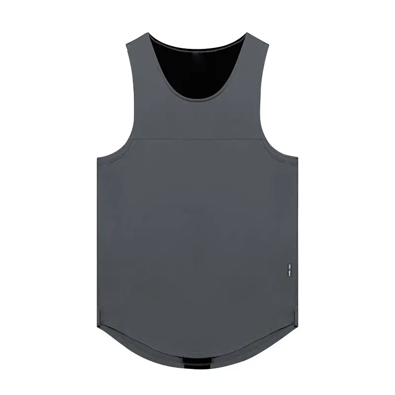 Men's Black Sleeveless Fitness Vest High Elastic Mesh