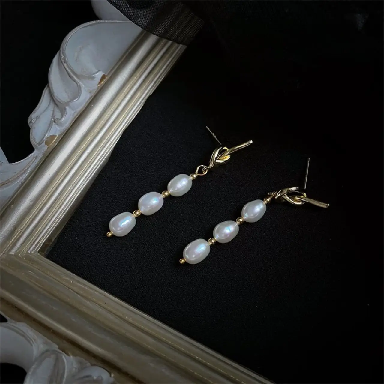 Pearl Tear Earrings with 14K Gold Plating - Image 4