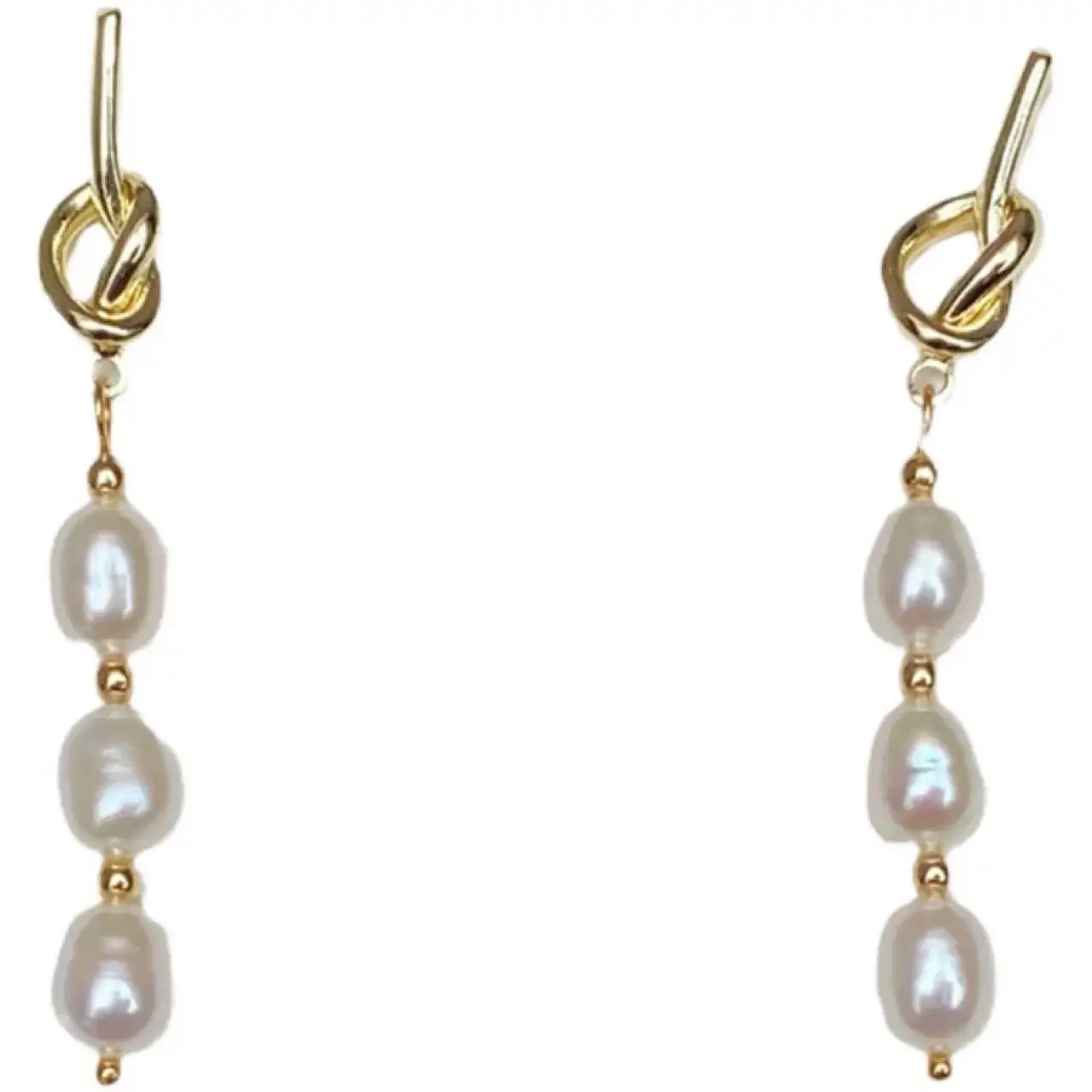 Pearl Tear Earrings with 14K Gold Plating - Image 5